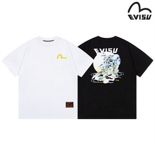 Xu Hướng Cổ Điển EV568U Cặp Đôi Áo Phông Cotton Thời Trang Plus Size Thể Thao Tay Ngắn Monogram Ở Mặt Sau Áo Unisex