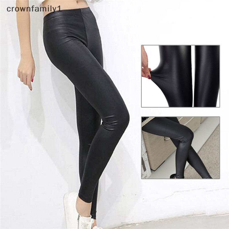 [Crownfamily] Quần legging da giả Quần legging nữ Quần legging mỏng Quần legging co giãn Gợi cảm Push Up [VN]