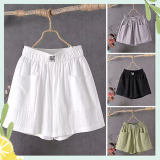 Túi thắt lưng co giãn lưng cao Quần short nữ xếp ly mùa hè Quần ngắn ống rộng Quần short dạo phố