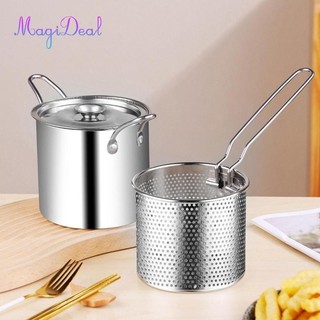 Nồi chiên sâu bằng thép không gỉ MagiDeal, Chảo chiên nhà bếp cho nhà bếp, gia đình, gà