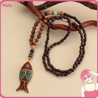 Dây chuyền chuỗi hạt mặt gỗ nhiều kiểu tùy chọn phong cách boho