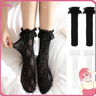Vớ ren xuyên thấu dài đến đầu gối phong cách Lolita
