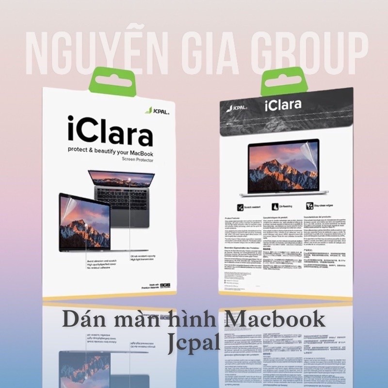 (Có mac air 15 inch 2023) dán màn hình JCPAL iClara cho MacBook Pro m1 m2 m3, macbook Air m1 m2  Ngu