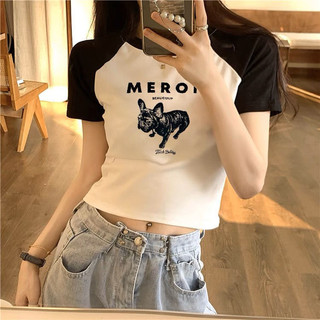 Tích Cực Vai Ngắn Tay Áo Thun Nữ Mùa Hè Thời trang Phong Cách Mới Hàng Châu Âu Slim-Fit Áo Sơ Mi Nhỏ Nóng