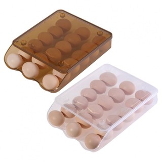 【FEELING 】Convenient Rolling Egg Storage Box Stackable Kitchen Organizer Durable Material