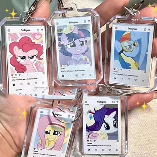 My Little Pony Anime Hoạt Hình Móc Khóa Chạng vạng Lấp Lánh Applejack Fluttershy Túi Đi Học Mặt Dây Chuyền Tinh Tế