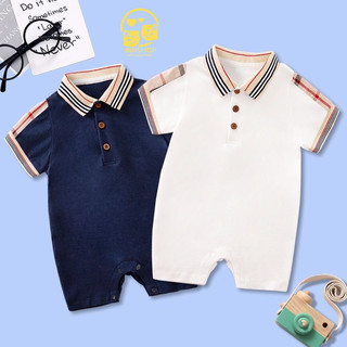 Bodysuit cho bé chất Cotton họa tiết dễ thương,Bộ áo liền quần tay ngắn cổ bẻ thời trang mùa hè cho trẻ sơ sinh từ 0-12M