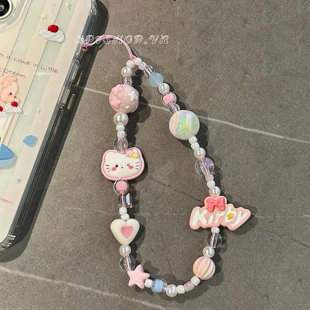 Kitty Bướm Đính Hạt Móc Khóa Túi Mặt Dây Chuyền Phụ Kiện Ngăn Ngừa Mất Dây Xích Điện Thoại