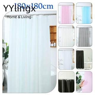 YYlingx che bồn tắm chống thấm nước kèm 12 móc treo bằng PEVA dày dặn tiện dụng cho gia đình