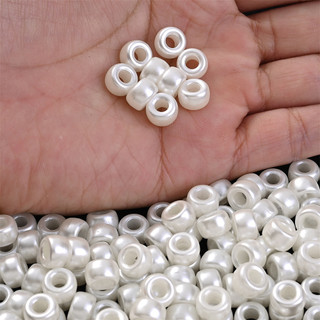 6x9mm 50 chiếc acrylic giả ngọc trai hạt trắng ngọc trai lỗ lớn hạt làm diy vòng tay cung cấp