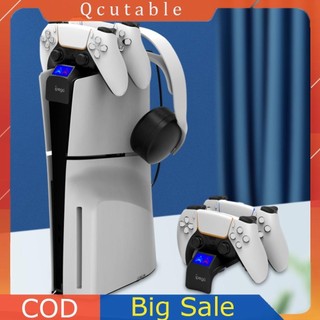 Đế sạc đôi mỏng + đèn led cho tay cầm chơi game ps5 playstation 5 slim