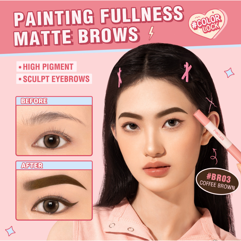Ảnh 4 của Kem trang điểm lông mày PINKFLASH ColorStay chống nước chống nhòe lâu trôi không vón cục mềm mịn E16