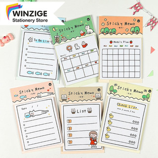 Winzige 30 tờ Giấy note ghi chú giấy ghi chú có keo check list to do list weekly sticky memo