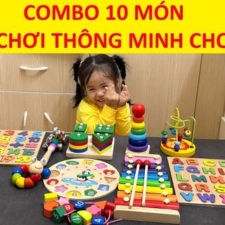 Combo 10 món đồ chơi xếp gỗ thông minh cho bé