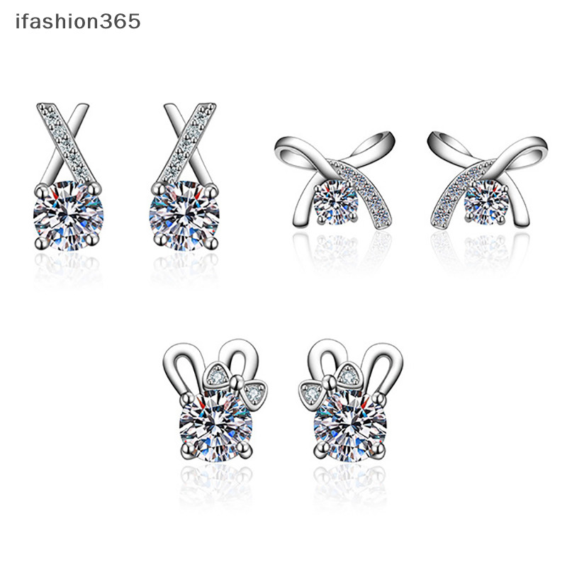 [Ifashion365] 1 Đôi Thời Trang Vintage Mô Phỏng Moissanite Bông Tai Dành Cho Nữ Cô Gái Cổ Điển Thanh Lịch Retro Sáng Tai Trang Sức VN