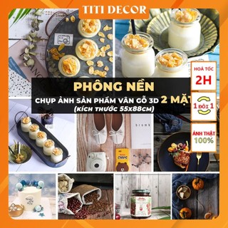 (Lỗi sản phẩm đổi mới) Phông nền chụp ảnh 2 mặt vân gỗ 3D chụp ảnh sản phẩm phông nền giấy kháng nước nhẹ TITI DECOR