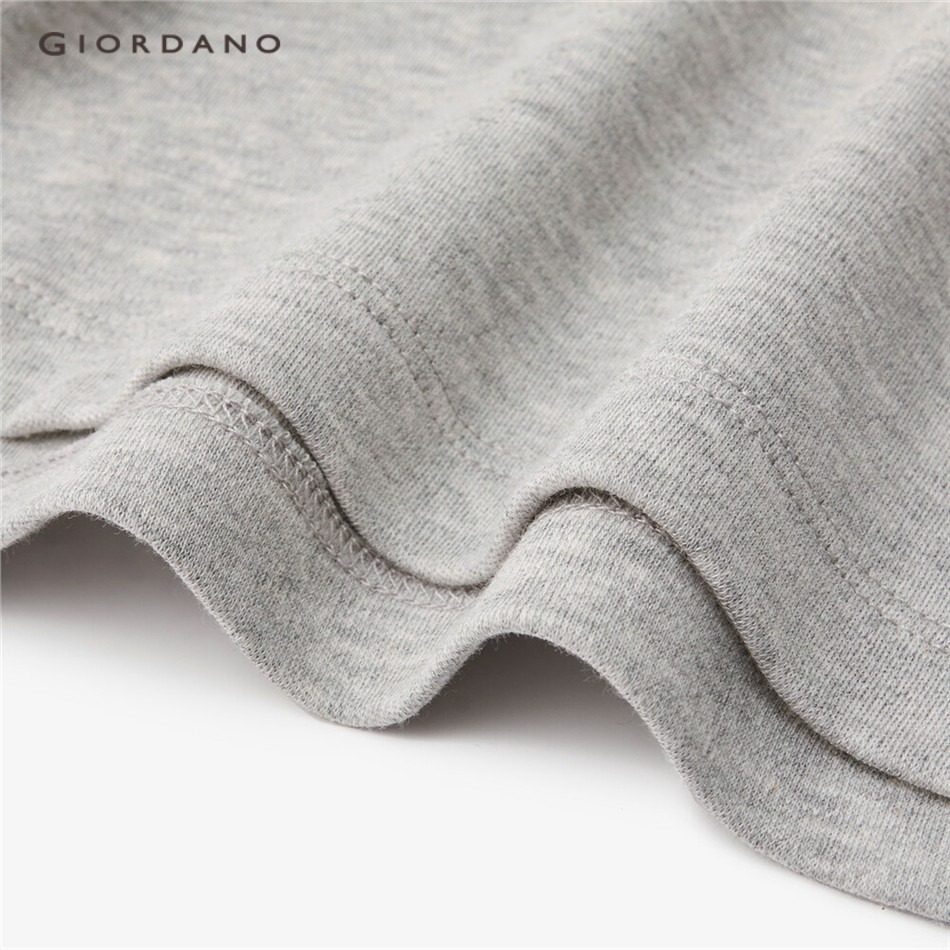 Áo thun polo GIORDANO 05313781 cotton tay dài thêu chữ thời trang dành cho nữ