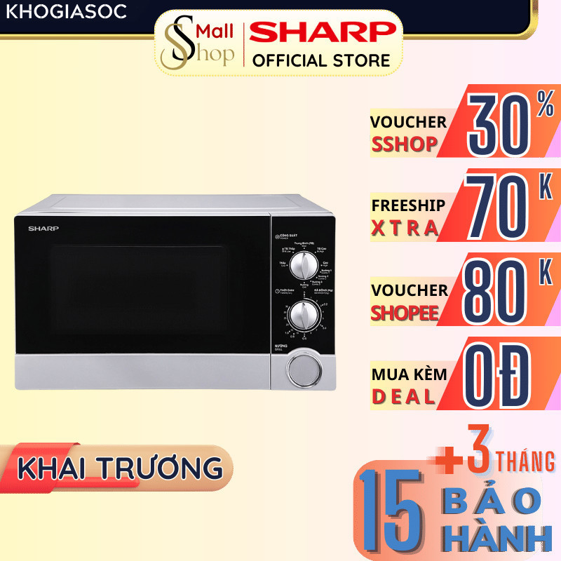 Lò vi sóng có nướng Sharp 23 lít Chính hãng công suất 800-1000W R-G302VN-S - BẢO HÀNH 15 THÁNG - SSHOP OFFICIAL