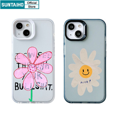 Suntaiho Thời Trang Đáng Yêu Họa Tiết Hoa Trong Suốt Mờ Dành Cho Iphone 15 14 12 13 11 Pro Max IP 7 8 Plus Iphon X Xs XR Xs Max TPU Silicon Softcase Cao Cấp Chống Sốc Ốp điện thoại