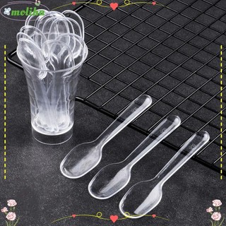 Moliha 500 chiếc thìa mini, bộ đồ ăn trong suốt muỗng kem, thìa nếm nhựa dùng một lần món tráng miệng thìa phụ kiện nhà bếp