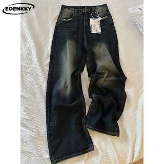 EOENKKY quần ống rộng quần nữ jean Minimalist Vintage Fashion Comfortable WLK24303KK 10Z240305