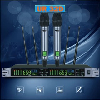 Micro karaoke không dây shure ur32d cao cấp, âm thanh to rõ ràng, chống hú rít cực đỉnh, lọc tạp âm, mic hút âm