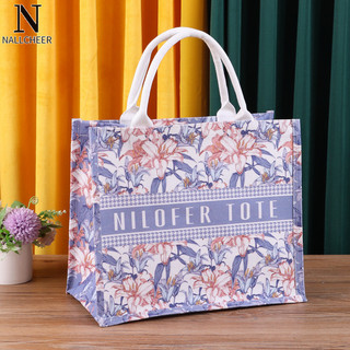 Túi vải canvas cầm tay NALLCHEER Túi tote cao cấp phong cách Pháp
