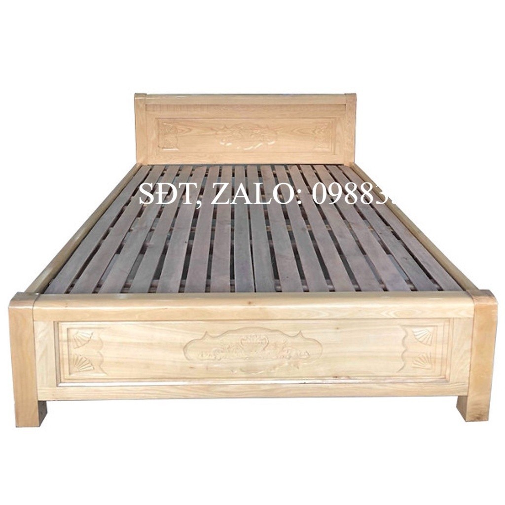 Giường Ngủ Gỗ Sồi Nga 1m6x2m Màu Tự Nhiên