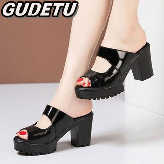 Clemine  Dép Nữ Dép Mới Chống Trơn Trượt Thoải Mái Giày Cao Gót Gót Giày Cá Ngón Chân Đế Khối Xăng đan