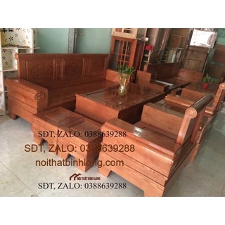 Bộ bàn ghế salon pháo đối gỗ sồi