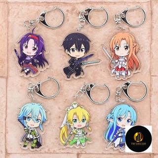 Móc khóa Sword Art Online SAO Kirito, Asuna, Sinon, Eugeo, Alice Schuberg Phụ kiện trang trí túi xách Balo