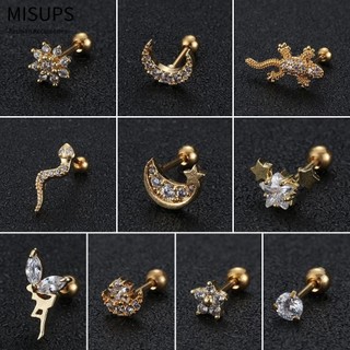 MISUPS tai nụ đeo vành tai hình rắn/mặt trăng/ngôi sao/bông hoa/tắc kè/thằn lằn cá tính