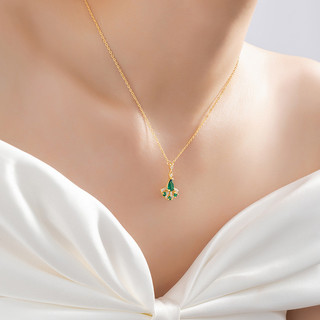 Ban Đầu Sansheng Haoxiao Sterling Bạc 925 Vòng Cổ Nữ Niche Thiết Kế Ánh Sáng Sang Trọng Zircon Xương Đòn Dây Xích Bạch Quả Lá Mặt Dây Chuyền