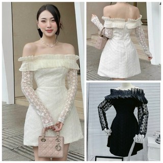 Đầm dự tiệc trễ vai chất ren sang chảnh by8565