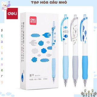   Tặng mã 50k  Bút gel Deli SA289 Họa Tiết Cá Mèo mực đen ngòi ST 0.5mm  Taphoagaunho  