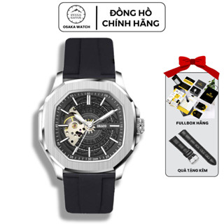 Đồng Hồ Cơ Nam Chính Hãng DRACO D23-DS68 DongSon Mặt Vuông Kính Sapphire Dây Cao Su Fullbox - Đen