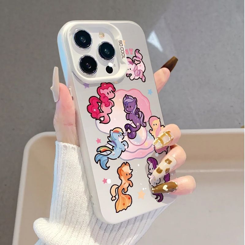 Ốp Điện Thoại Bạc Mạ Điện Họa Tiết My Little Pony Thích Hợp Cho iPhone xs / xr / 7 / 8plus / 11Promax / 12 / 13 / 14 / 15