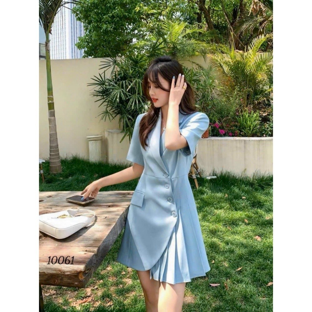 Đầm Cổ Vest Dự Tiệc Vạt Chéo Xếp Ly Cao Cấp Có Bigsize XRT015