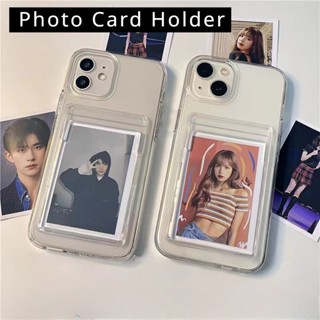  Ốp Đựng Thẻ Ảnh Cho iPhone 15 Pro Max 15 Plus 14 Pro Max 13 12 11 Pro Max X XR XS Max 8 7 6 6s Plus SE 2020 Ví Đựng Thẻ Trong Suốt Ốp Điện Thoại Trong Suốt CardHolder Bìa Mềm 