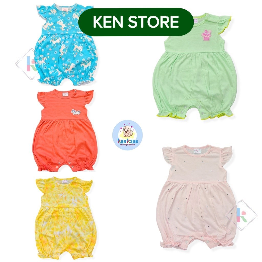 COMBO 5 Bodysuit - Body đùi nhiều màu / Đồ sơ sinh cho bé gái BabyWear - 5 Bộ KEN STORE