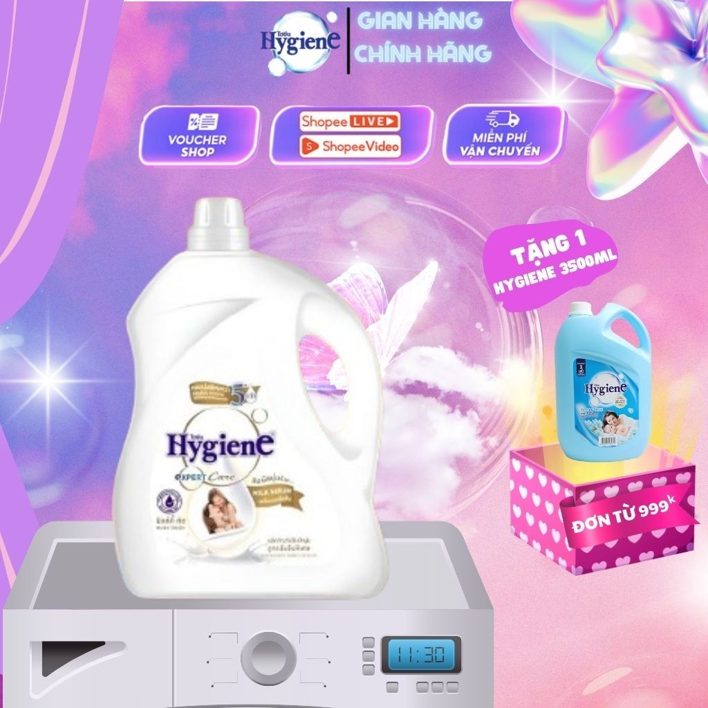 Nước Xả Vải Hygiene Thái Lan Giặt Xả Quần Áo Milky Touch Milk Serum Expert Care Màu Trắng 3500ml 