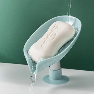  Khay đựng xà phòng thoát nước dọc chân đế hút chân không hình lá sen cho nhà tắm sang chảnh VALEN 