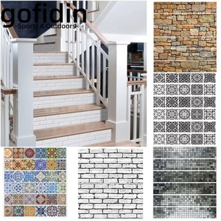 gofidin 6 miếng dán trang trí cầu thang giả gạch 3d chống nước có thể tháo rời DIY