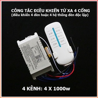 Bộ công tắc đèn điều khiển từ xa 4 kênh Pision - HKS