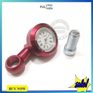 Đồng hồ mini gắn chân gương 10li cho xe máy chống nước nhôm cao cấp không gỉ sét