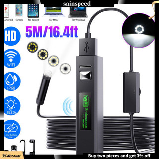 Ainspeed Hd Wireless Wifi Borescope Nội soi Camera kiểm tra đường ống công nghiệp Tương thích cho Ios Android