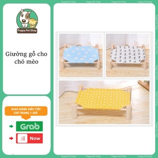 Giường gỗ nằm cho thú cưng phong cách nhật