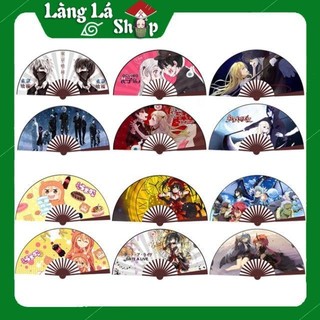 Quạt gấp lớn vải lụa khung gỗ anime manga (Date a Live - Slime- Gintama - Jojo - Hanako - Tokyo Ghoul - Sakura - Umaru )