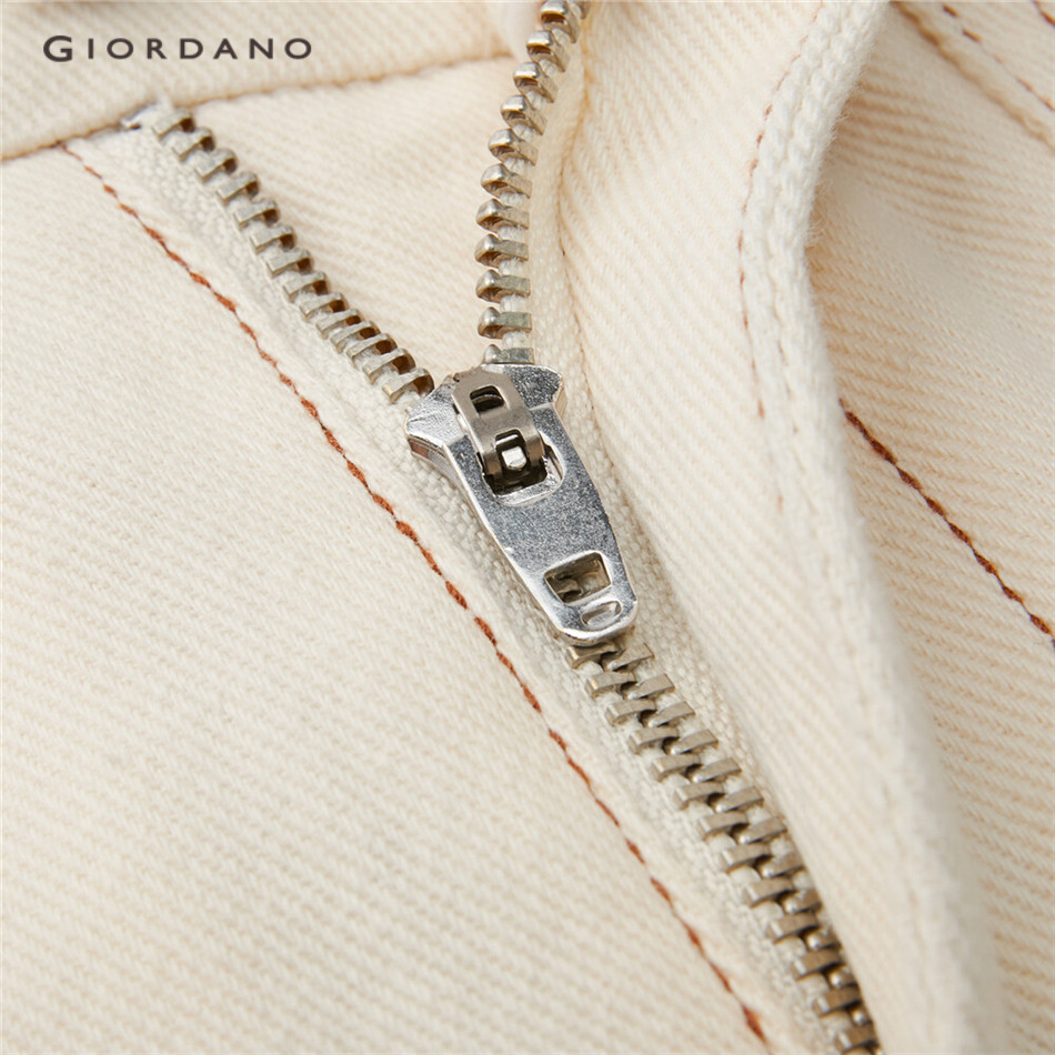 GIORDANO WOMEN Bright line half elastic waist denim shorts 18403203