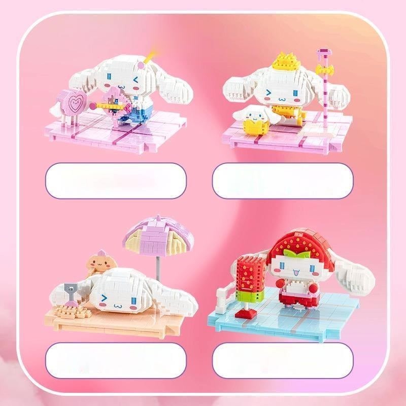 Mô hình lắp ráp Cinnamoroll đáng yêu-đồ chơi Trang trí đồ tạo hình bàn-Một món quà cho một cô gái